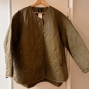GAP Khaki Quilted Utility Jacket